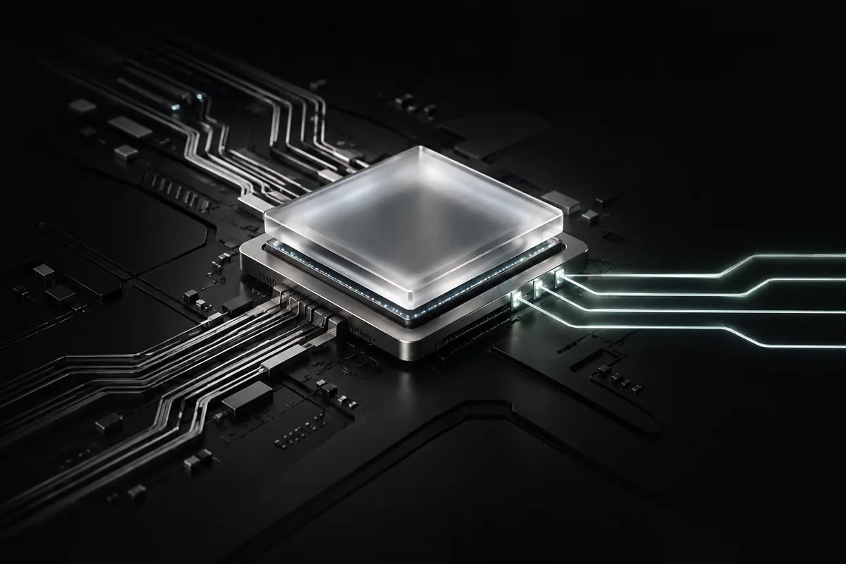 AI-generated concept of a processor connecting scattered inputs into a single system